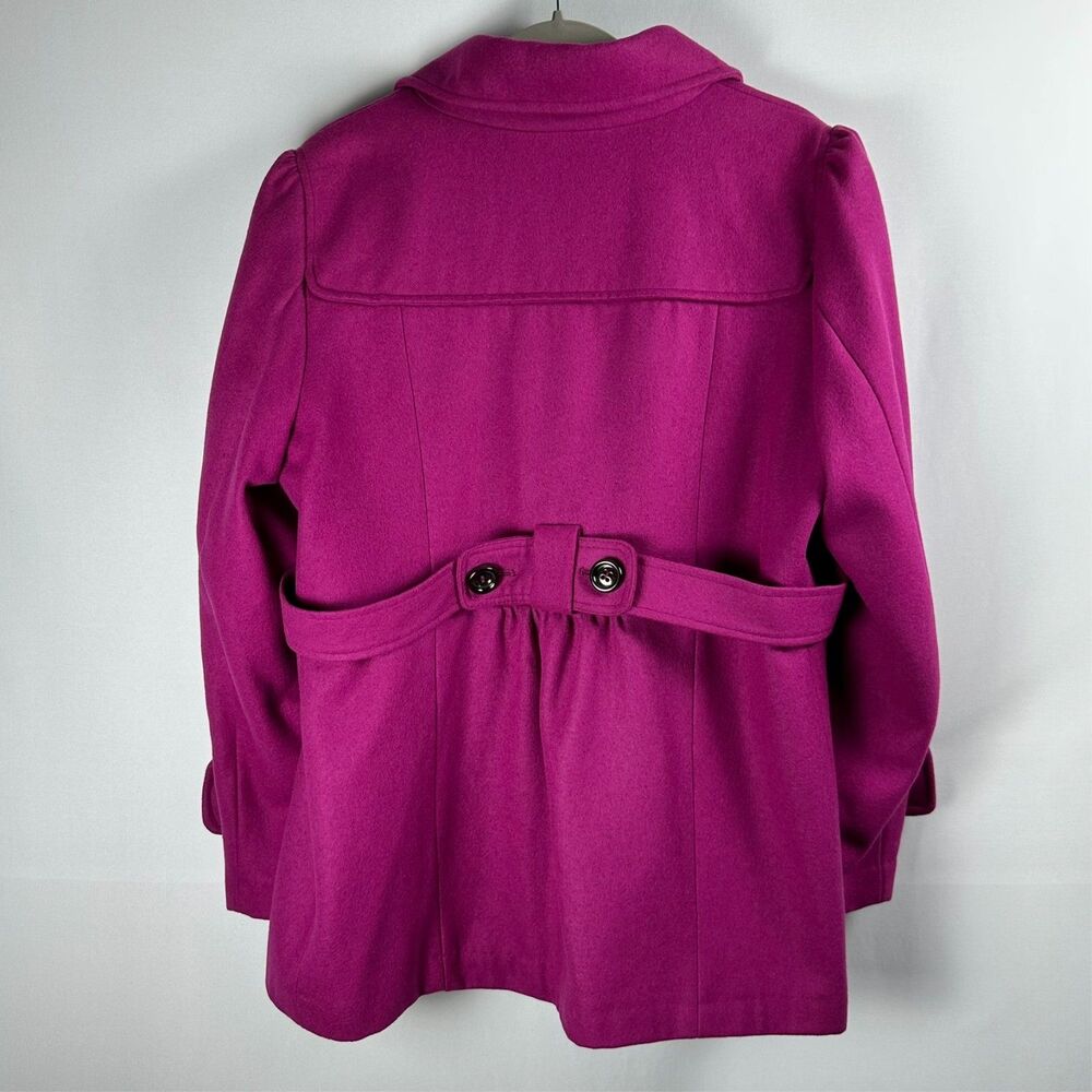 Green‎ With Envy Peacoat 1X Hot Pink Twee Barbiecore Coquette Mod Wool Blend - Picture 2 of 12